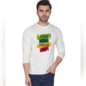 Work Hard 2 white long Sleeve T-Shirt For Men