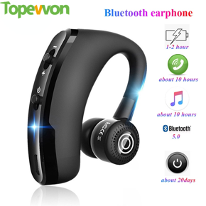 New V9 Single Wireless Bluetooth Earphone with Mic Handsfree Earbuds Stereo Headphones Business In ear Headsets Black