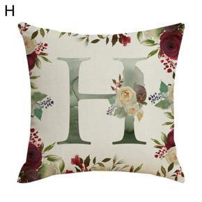 English Letter Flower Throw Pillow Case Cushion Cover Sofa Bed Car Cafe Decor