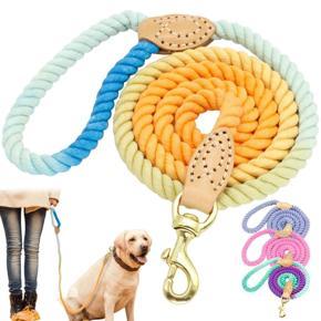Dog Pet Nylon Rope Training Leash Slip Lead Strap Collar (Length-55 inch-Collar-10 inch)