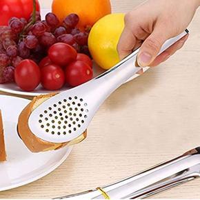 Stainless Steel Food Clip,Stainless Steel Food Tongs Kitchen Tongs Utensil Cooking  -  1 Piece Silver Color