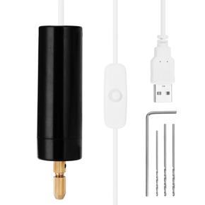 Portable Mini Electric Drills Handheld Micro USB Drill with 3pc Bits Diy Craft Tools