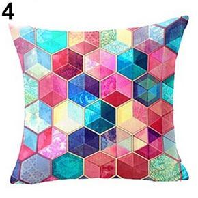 Geometric Pattern Linen Pillowcase Pillow Cover Car Sofa Square Cushion Cover