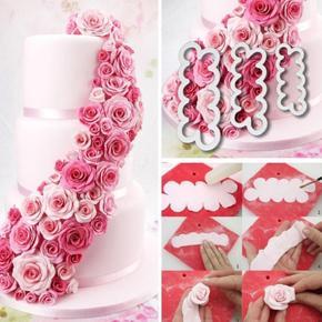 Cake Decoration Plastic Rose Baking Pastry Cutter Flower Fondant Cake Decorating BDM