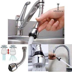 Kitchen Flexible Double Swivel Faucet Spout Attachment Extender For Taps
