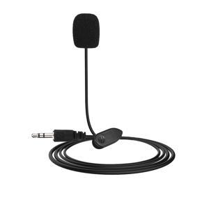 New 3.5mm Mini Studio Speech Mic Microphone w/ Clip for PC Desktop Notebook-black