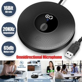 Conference Microphone，Desktop USB Speaker Microphone Built-in Speaker 360° Omnidirectional PC Computer Condenser Mic for PC Laptop