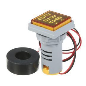 GMTOP Mini Square Digital Volt-ammeter Voltammeter Ammeter Voltmeter Double LED Display Voltage & Current Meter  Indicator Monitor A-C Panel Meter A-C60-500V A-C0-100A