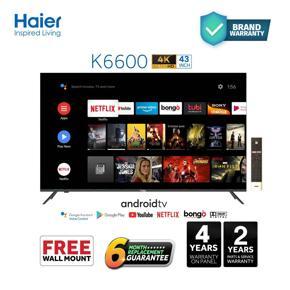 Haier 43" 4K Android 9.0 Smart TV (LE43K6600UG) with Free Bongo Subscription