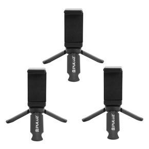 ARELENE 3X PULUZ Mini Portable Folding Plastic Stand Tripod Tripode&Universal Phone Clamp Bracket Smartphones Holder Clip