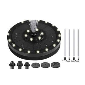 Solar Fountain Pump 3.5W Powered Circle Garden Floating LED Water Pumps with 8 Nozzles for Outdoor Birdbath Ponds Pool