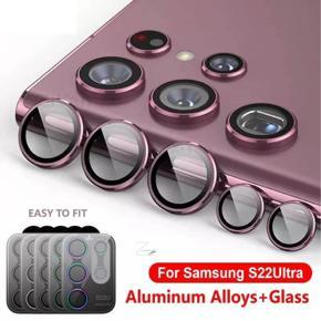 For Samsung S22 Ultra Camera Lens Protector Aluminum Alloy Metal Tempered Glass Camera Film For Galaxy S22ultra 5G Accessories camera lense premium.