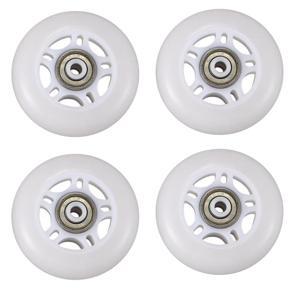 4 Pack Inline Skate Wheels Beginner's Roller Blades Replacement Wheel with Bearings 70mm White