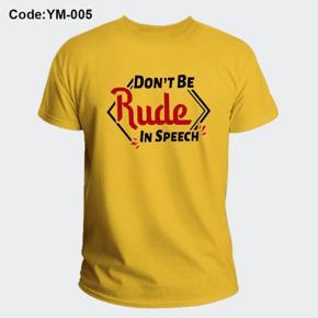 Rude Yellow Half Sleeve T-Shirt For Men