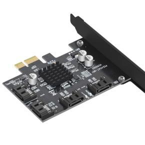 ARELENE PCI-E to Sata3.0 Controller Expansion Card 4 Port 6G Riser Card Expansion IPFS Hard Drive 88SE9215 Mining Card