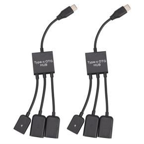 2X USB 3.1 Type C Male to 2 Dual USB A 2.0 Female + Micro-USB Female 3 in 1 OTG HUB