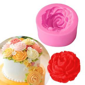 1Pc Rose Flower Silicone Mold Cake Decor Sugarcraft & Chocolate Soap Clay Mold