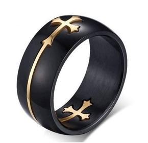 Gold & Black Alloy Finger Ring for Men