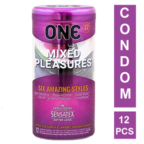 One Mixed One Mixed Pleasures Amazing Styles Condom - 12pcs