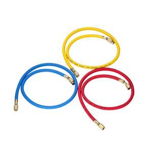 3pcs 1/4" SAE Universal R12 R22 R502 Manifold Gauge Sets Three-color Charging Hoses for HVAC Air Condition Refrigerant