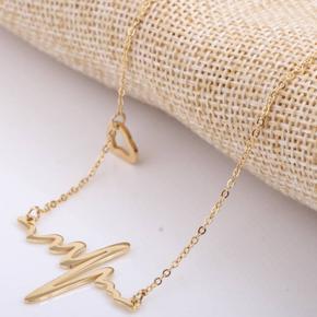 Latest Design Cute Heart Beat Wave Long Chain Necklace
