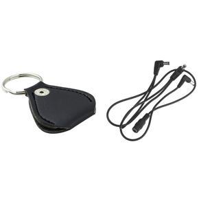 Key Chain Guitar Picks Holder with 5 Guitar Effect Pedal 9V Power Supply Cable for Boss Line6 MXR Maxon