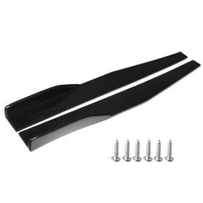 2PCs Universal Car Body Styling Side Skirt Rocker Splitters Diffuser Winglet Wings Bumper Kit Black