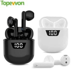 J55 Wireless Earphone Bluetooth Headphones Touch Control Earbuds Digital Display Headset with Microphone