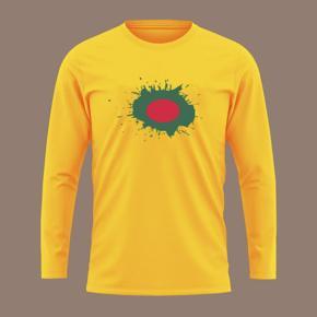 Plag Yellow  long Sleeve T-Shirt For Men