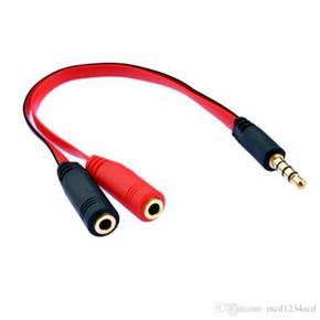 3.5mm AUX Audio Mic Splitter Cable Earphone Headphone Adapter 2 Female to1 Male