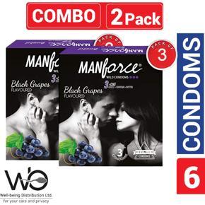 Manforce - Dotted Black Grapes - Combo Pack - 2 Pack - 3x2=6pcs