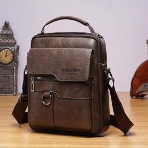 WEIXIER Designer Shoulder Bag For Men PU Leather Handbag