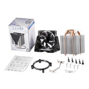 Leshp Cpu Cooler Ultra Quiet With 90Mm Fan Four Pure Copper Heat Pipes - Black & silver English