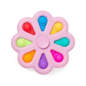 Kids Educational Rainbow Simple Stress Reliever Fidget Spinner, Rotating Silicone Flipping Board Toy / Handheld Mini Decompression Toy