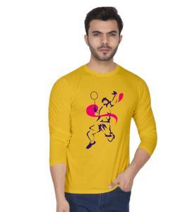 Badminton Yellow 4  long Sleeve T-Shirt For Men