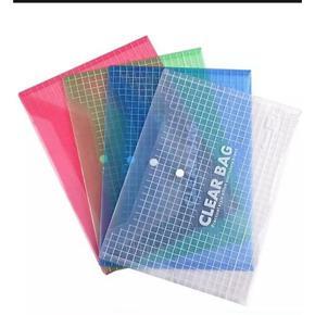 Pack of 4 - Clear Filing Document Bag - Multicolors