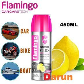 Flamingo Dashboard Polish Lemon- 450 ml, Car Motorcycle, Plastic, Rubber, Wood, Leather Goods Shiny Spray Polish