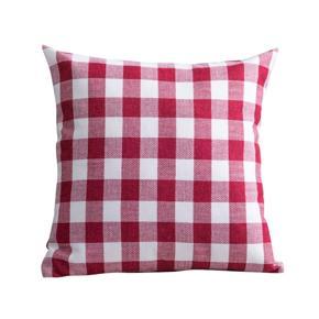 45x45cm Plaid Print Flax Soft Pillowcase Pillow Case Cover Home Sofa Decoration