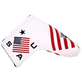 Golf L-shaped cover-1 x Golf putter cover-White & Blue