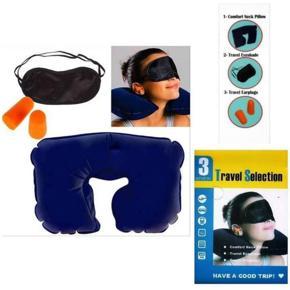 3 in 1 Travel Pillow Set Neck Pillow, Sleeping Eye Mask and Ear Plug