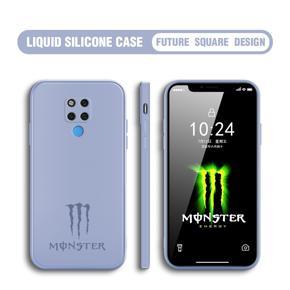 Hontinga for Huawei Mate 20X Case Fashion Monster Energy Silicone Square Edge Phone Cases Full Cover Camera Shockproof Protection Rubber Case