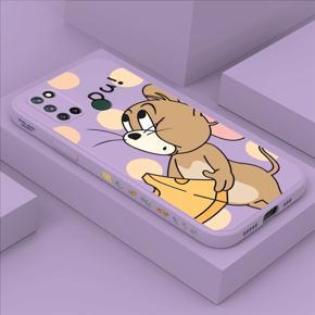 Hontinga for Realme 7I Case Side Design Cute Cartoon Mouse Back Cover Soft Square Edge Pattern Liquid Silicone Trend Phone Cases