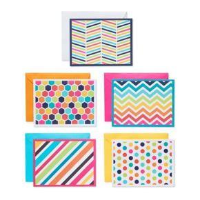 American Greetings Bright Pattern Blank Cards, 30-Count, Envelopes Included
