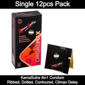 KamaSutra Condom - OrgasMax 4in1 Condom - Single Pack Contains 12pcs Condom (Made in India)