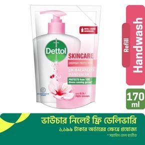 Dettol Handwash Skincare 170ml Refill, pH-Balanced Liquid Soap with Moisturizers