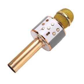 Portable KTV Wireless Karaoke Handheld Microphone USB Player Mic Speaker  Gold