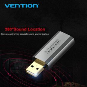 Vention USB External Sound Card Sound Card with 3.5mm Stereo Earphone Mic Adapter HIFI 7.1 Soundtrack Driver-free for PUGB PC