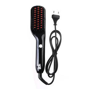 Electric Heating Hair Straightener Comb Iron Brush Auto Fast Hair Massager Tool - Black