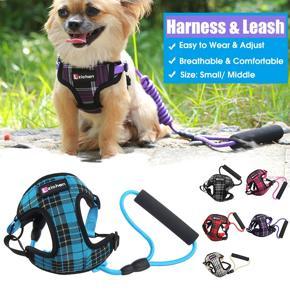 Dog Pet Supplies leash vest type pet chest strap Adjustable Harness Vest Dog Harness Leash - Red S