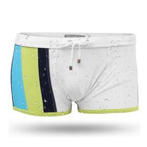 Mens Quick Dry Swimwear Swim Shorts Swimming Underwear Boxer Briefs Pants Trunks L - White L